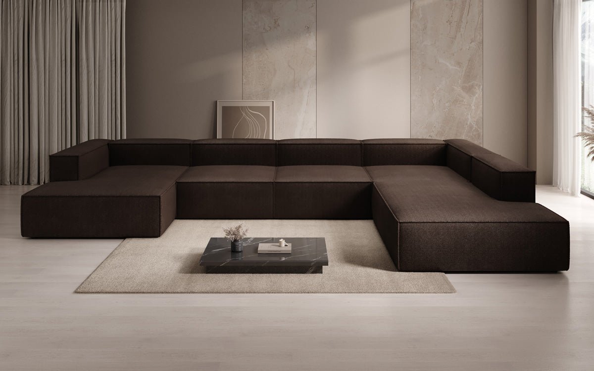 Designer Sofa Lesley U XXL in Bouclé