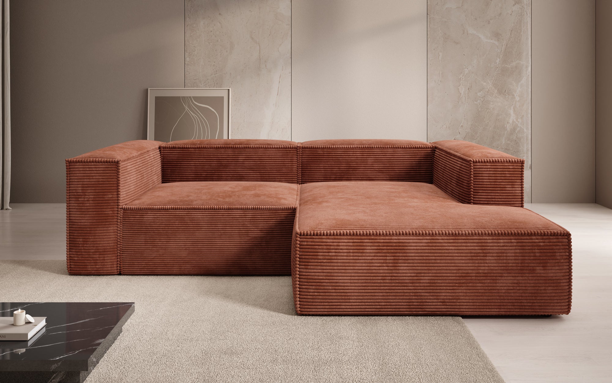 Designer Sofa Lesley L Mini in Ribstof