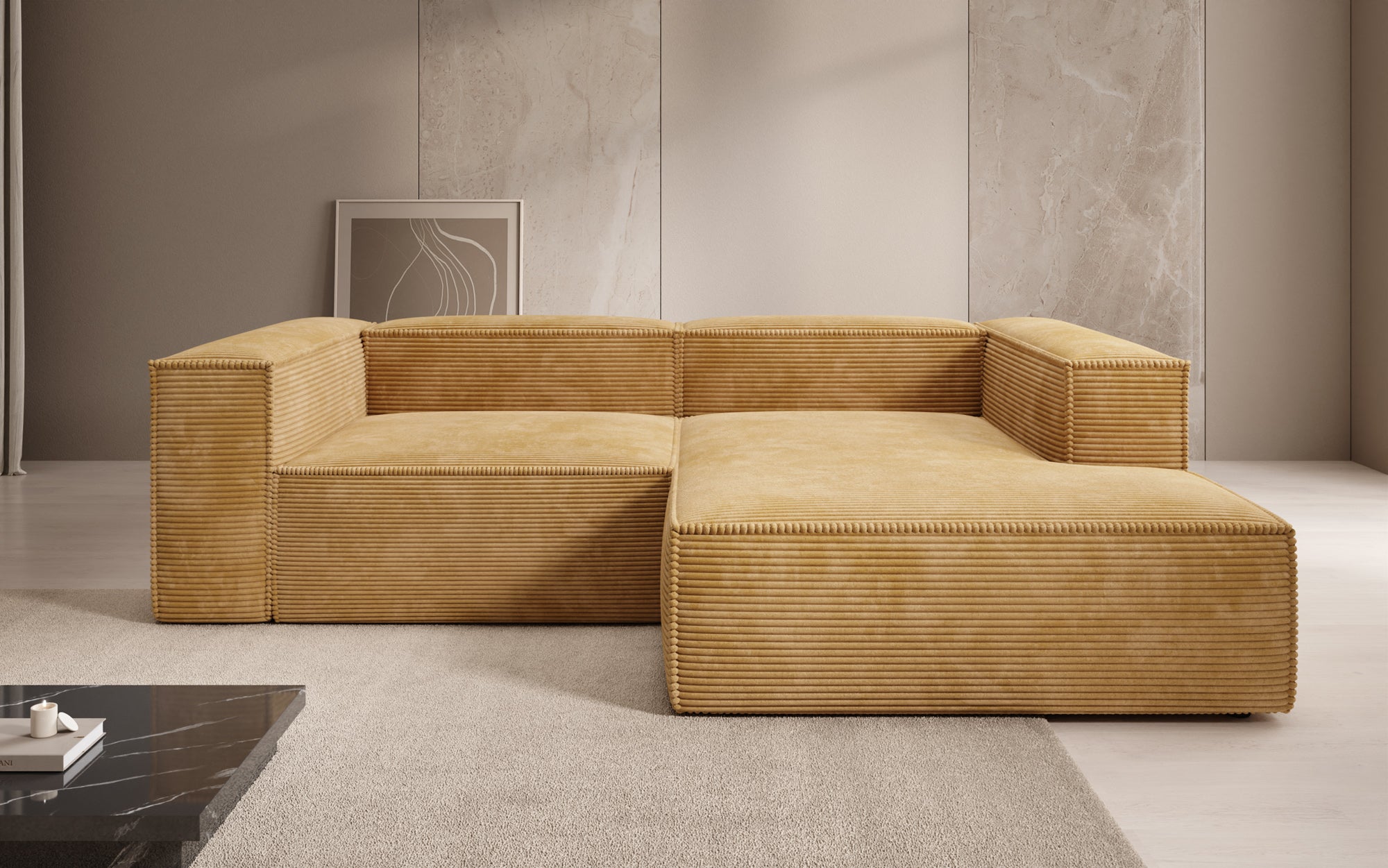 Designer Sofa Lesley L Mini in Ribstof