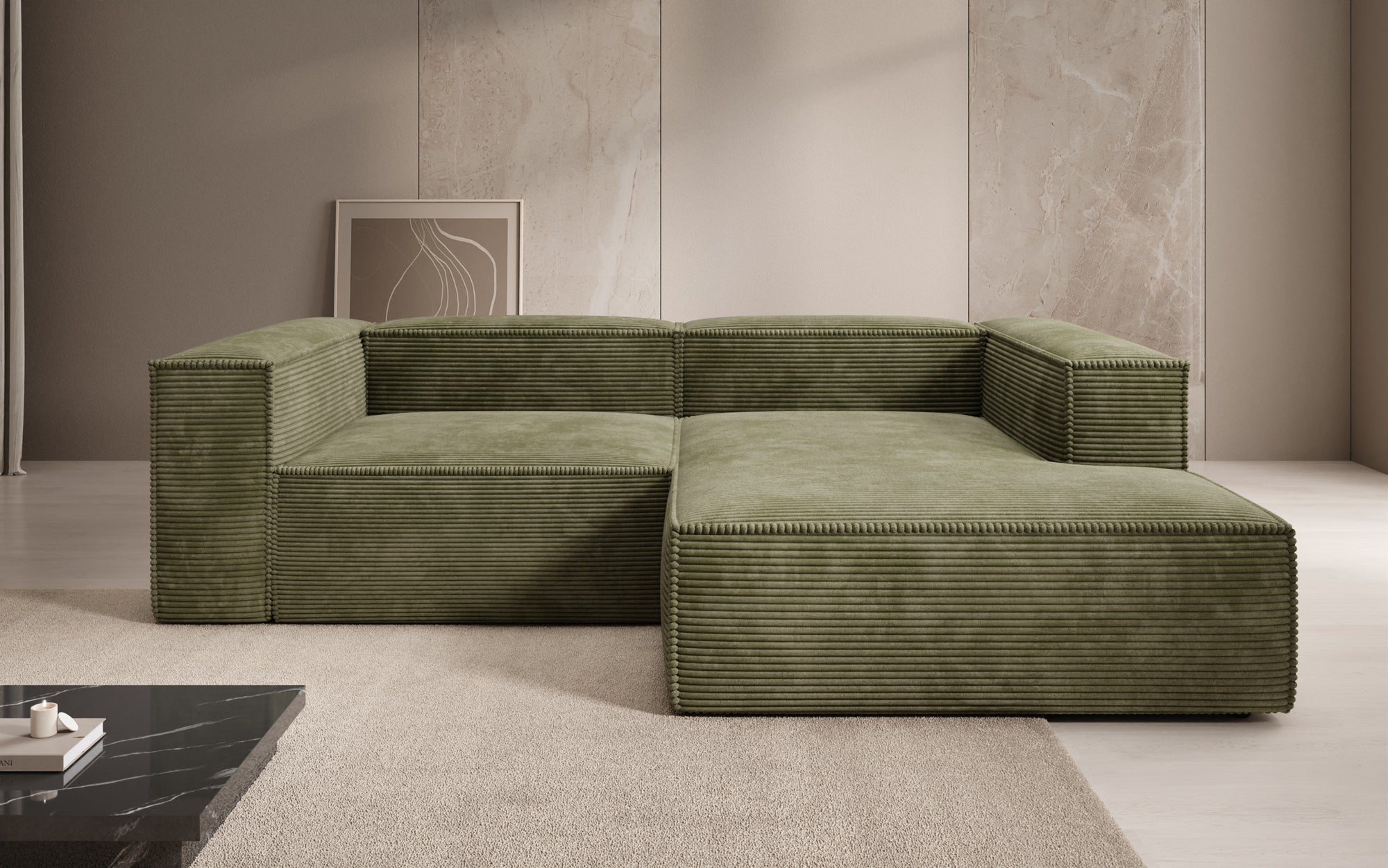 Designer Sofa Lesley L Mini in Ribstof