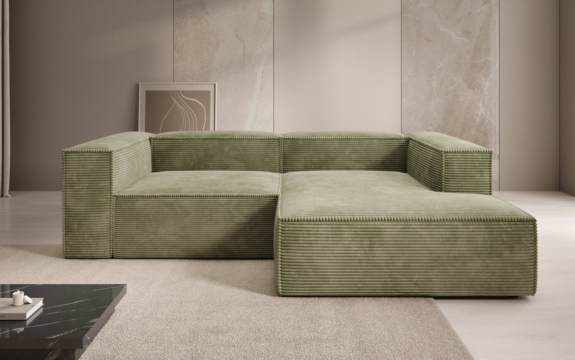 Designer Sofa Lesley L Mini in Ribstof