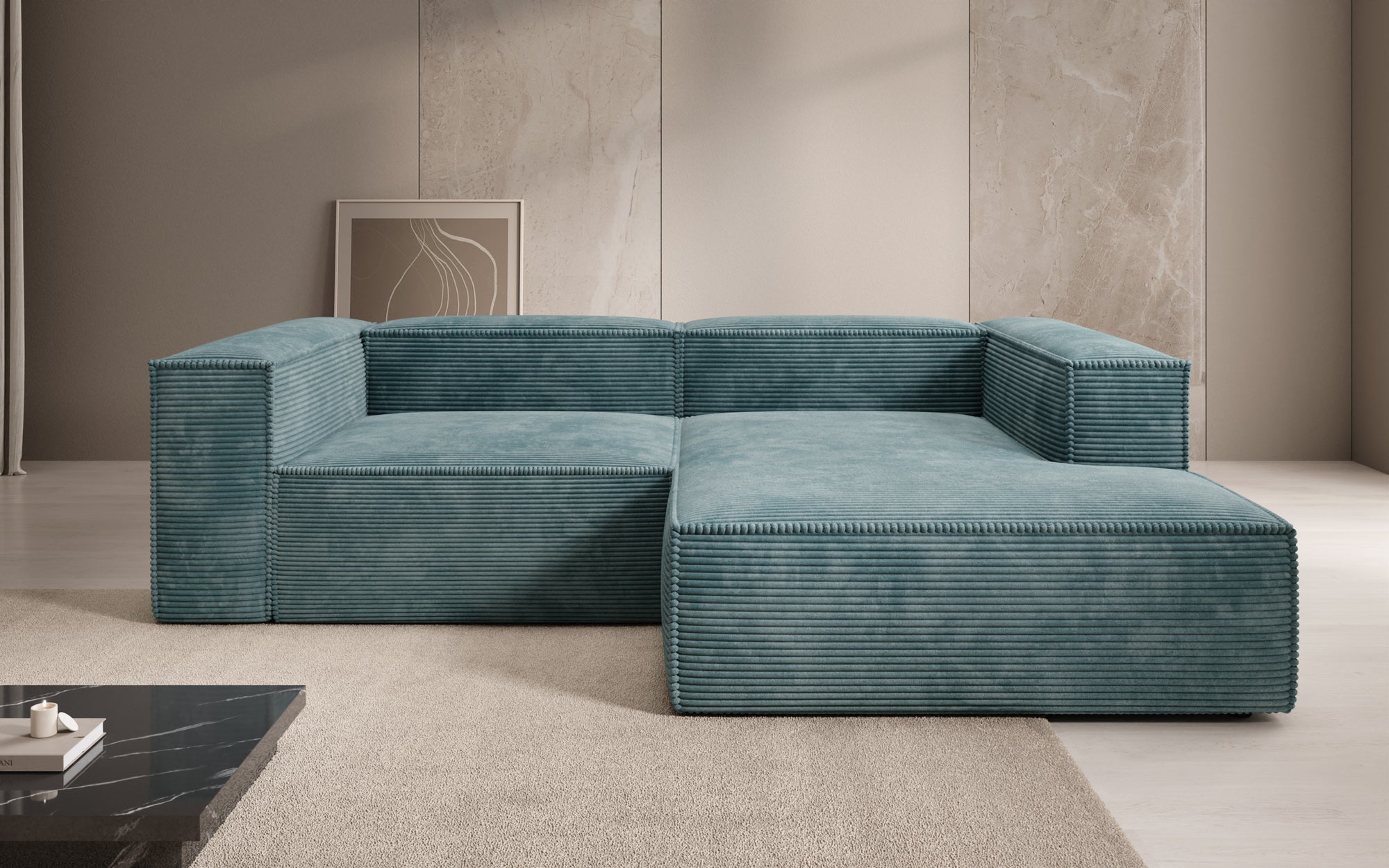 Designer Sofa Lesley L Mini in Ribstof