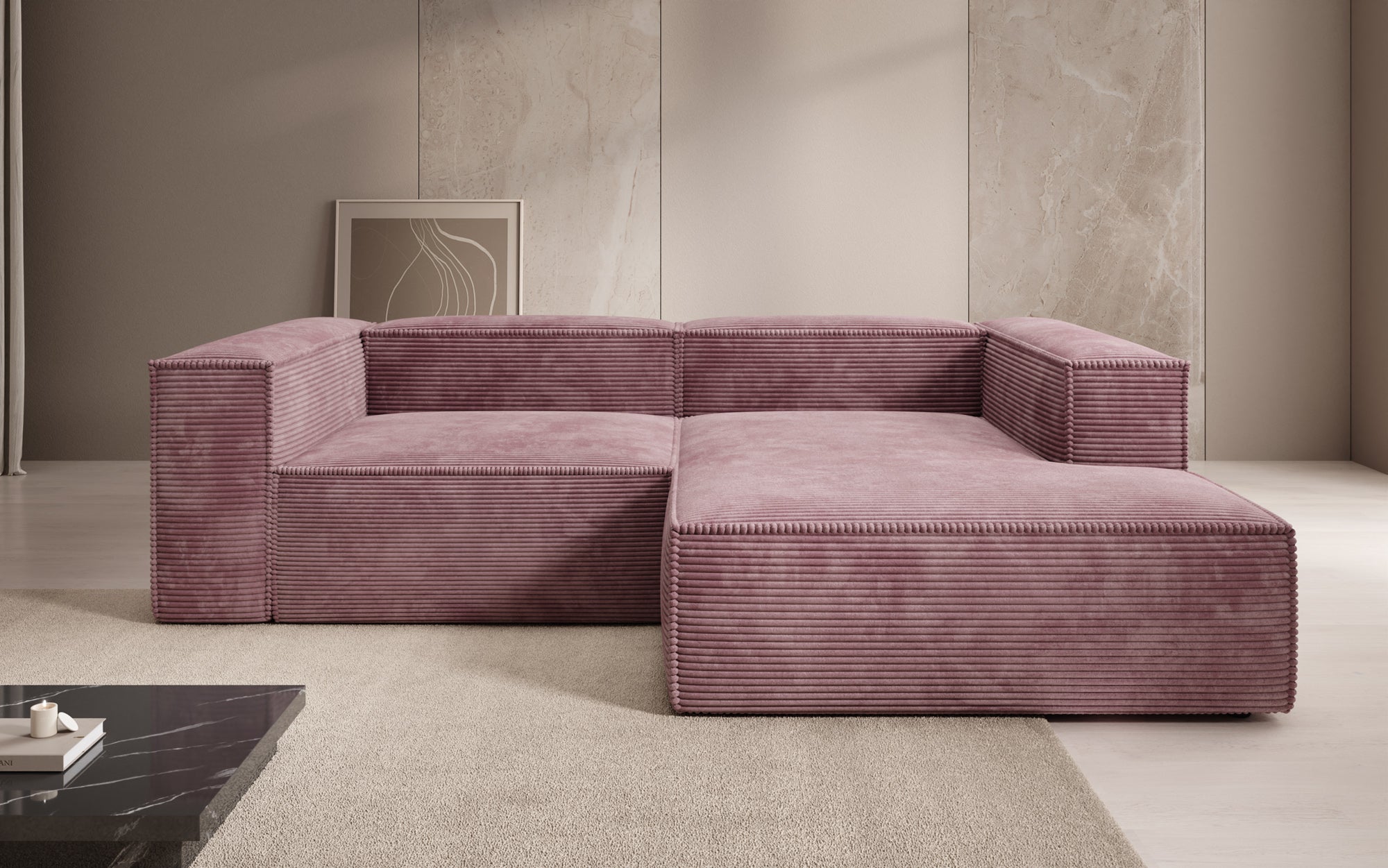 Designer Sofa Lesley L Mini in Ribstof