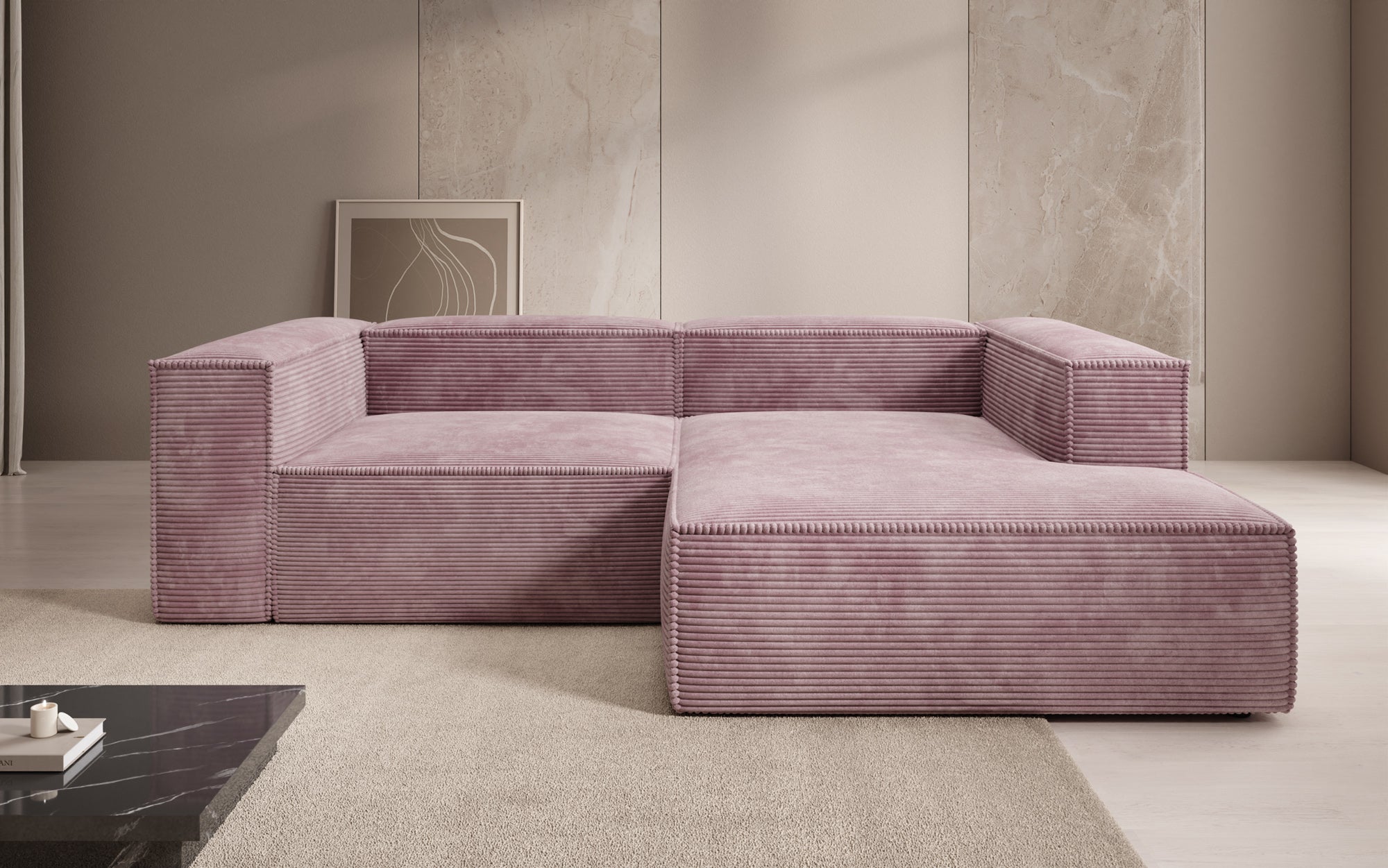 Designer Sofa Lesley L Mini in Ribstof