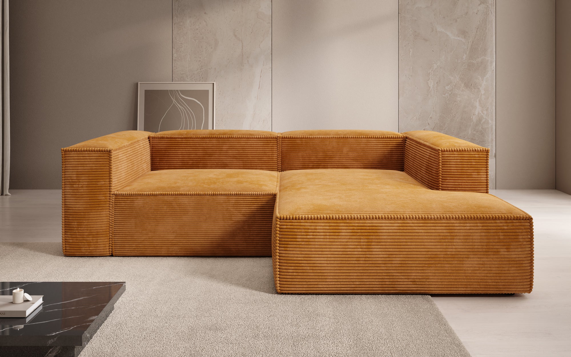 Designer Sofa Lesley L Mini in Ribstof