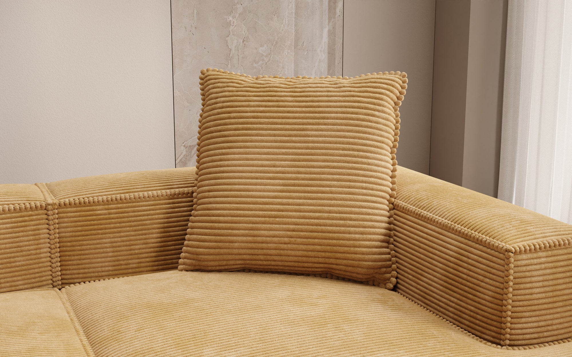 Decoratief Kussen Lesley 60x60 in Ribstof