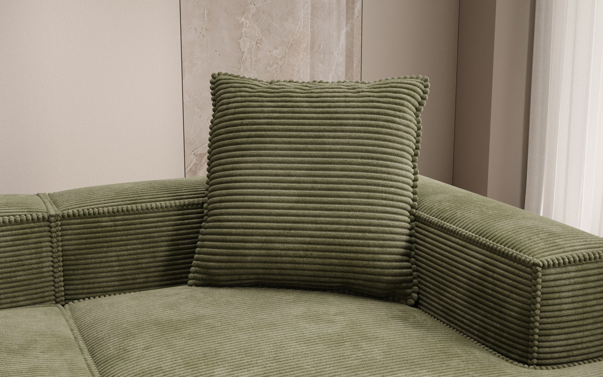 Decoratief Kussen Lesley 60x60 in Ribstof