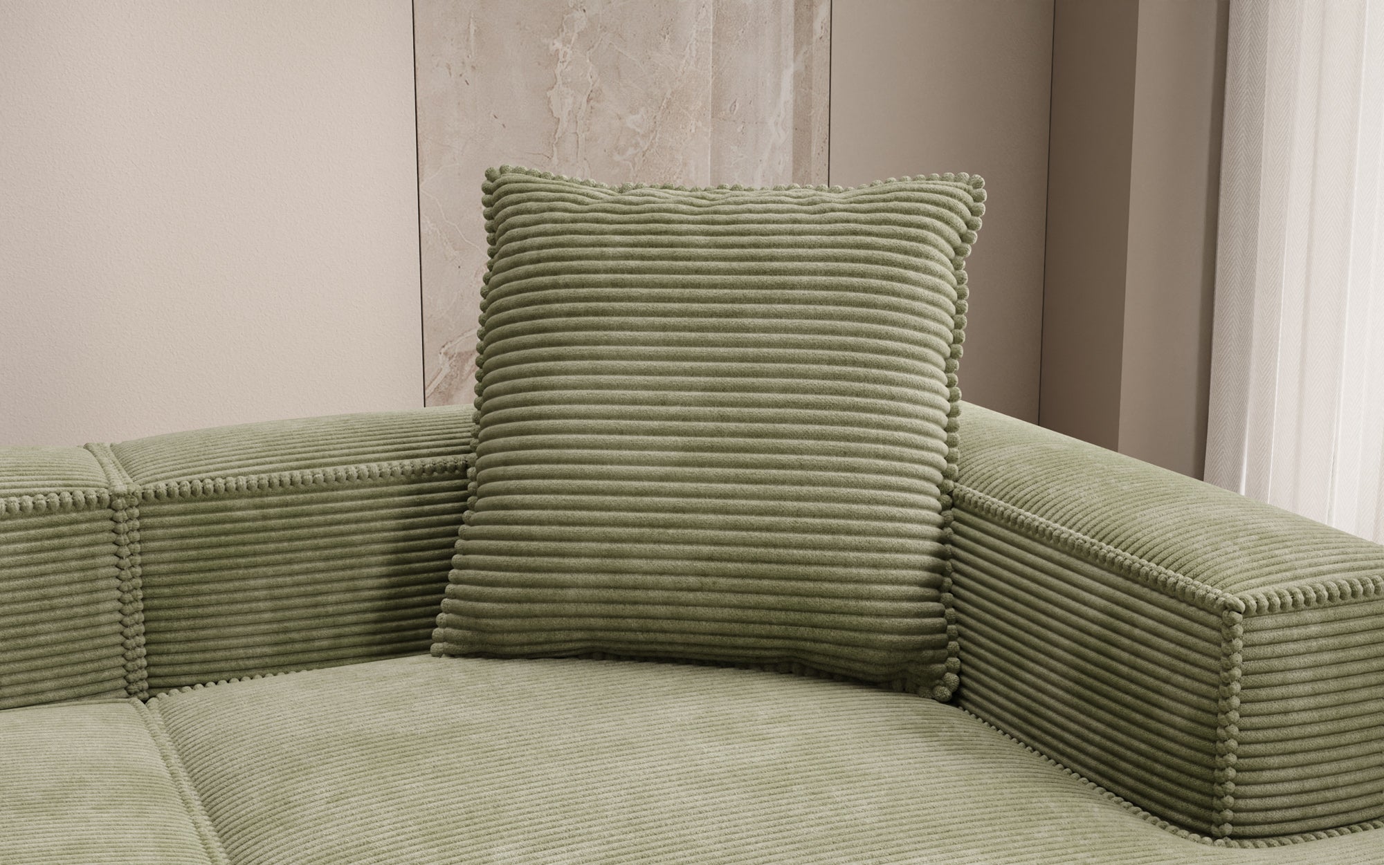 Decoratief Kussen Lesley 60x60 in Ribstof