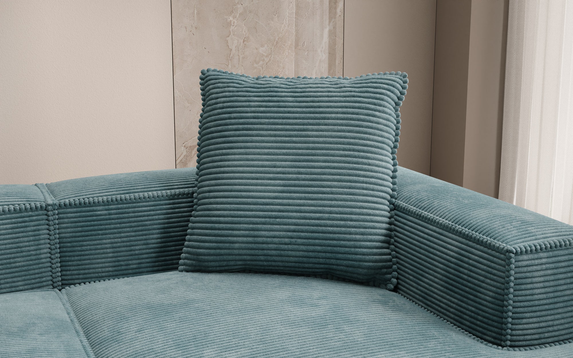 Decoratief Kussen Lesley 60x60 in Ribstof