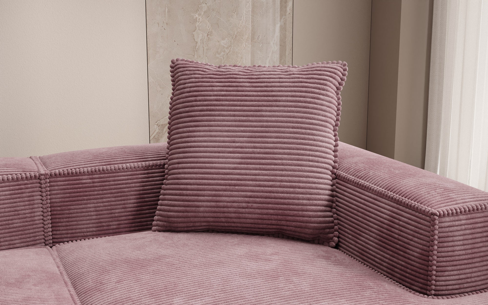 Decoratief Kussen Lesley 60x60 in Ribstof