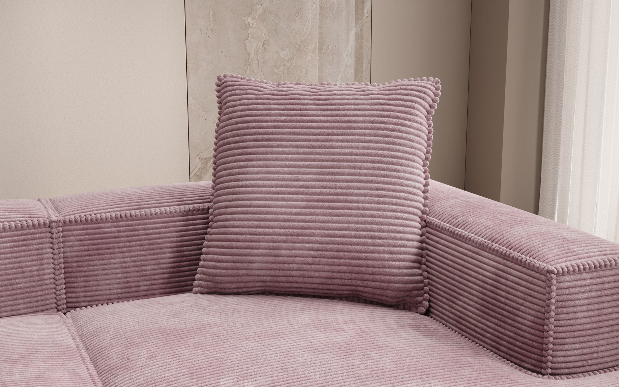 Decoratief Kussen Lesley 60x60 in Ribstof