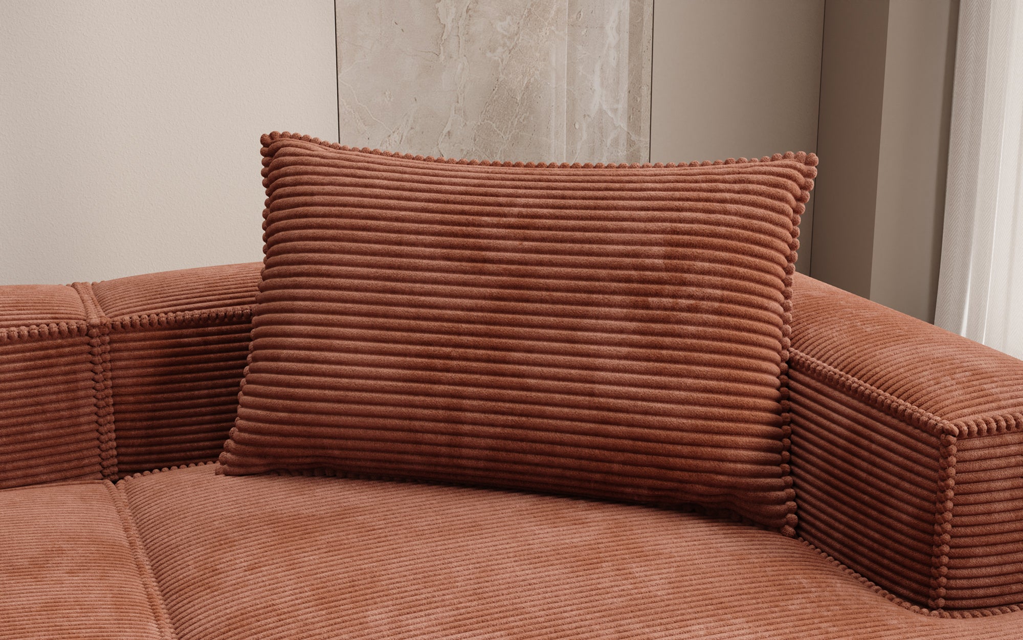 Decoratief Kussen Lesley 45x80 in Ribstof