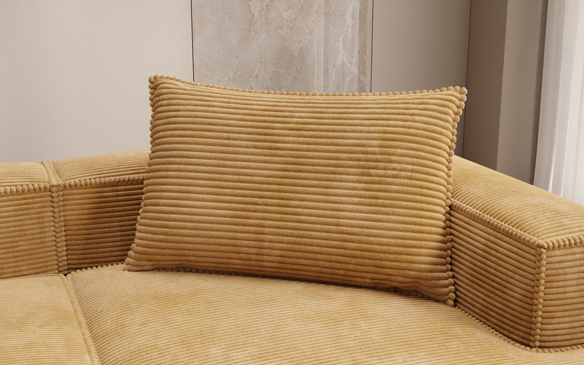Decoratief Kussen Lesley 45x80 in Ribstof