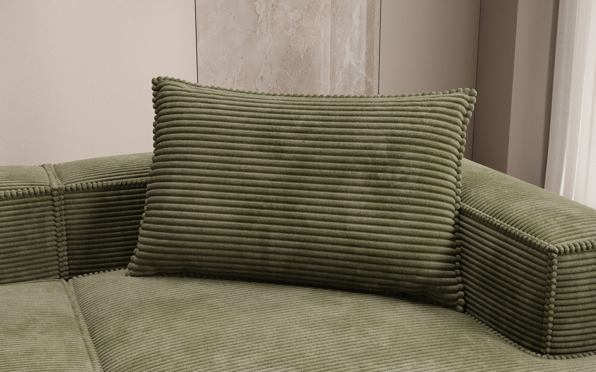 Decoratief Kussen Lesley 45x80 in Ribstof