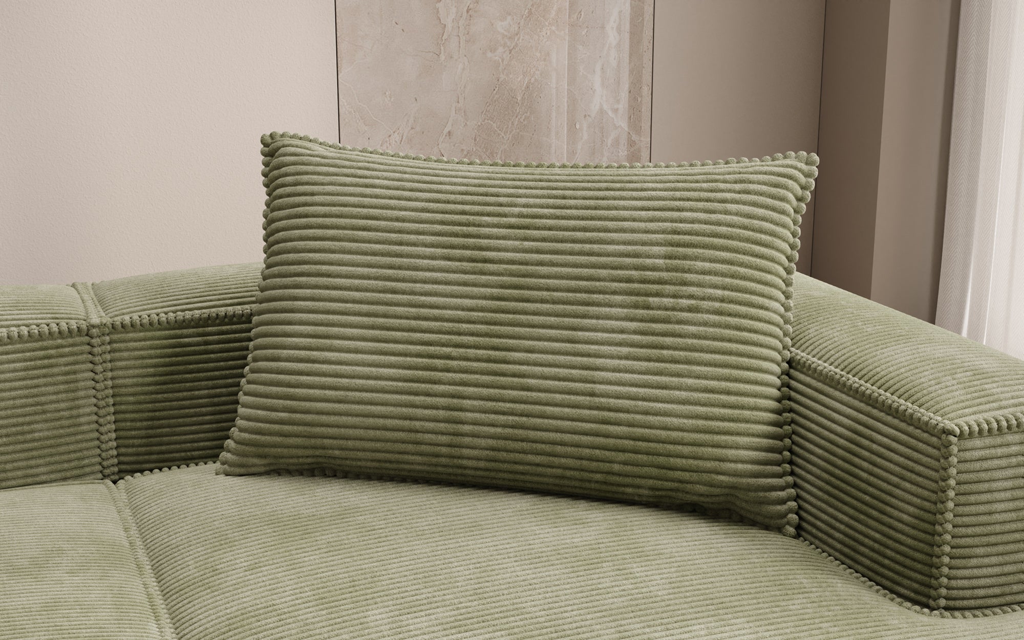 Decoratief Kussen Lesley 45x80 in Ribstof