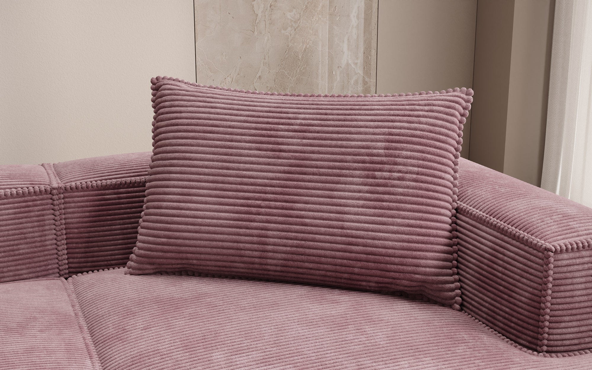 Decoratief Kussen Lesley 45x80 in Ribstof