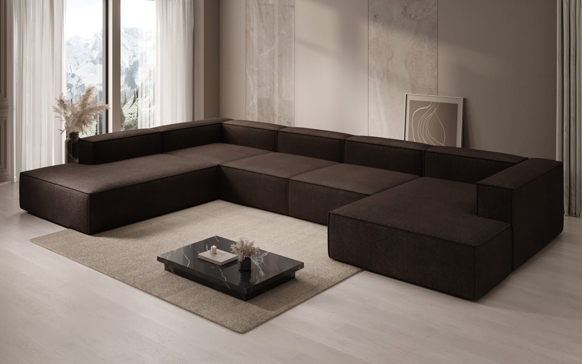Designer Sofa Lesley U XXL in Bouclé
