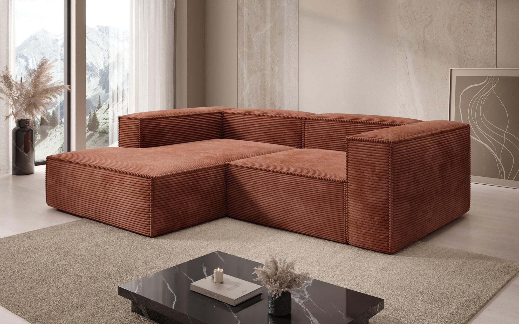 Designer Sofa Lesley L Mini in Ribstof