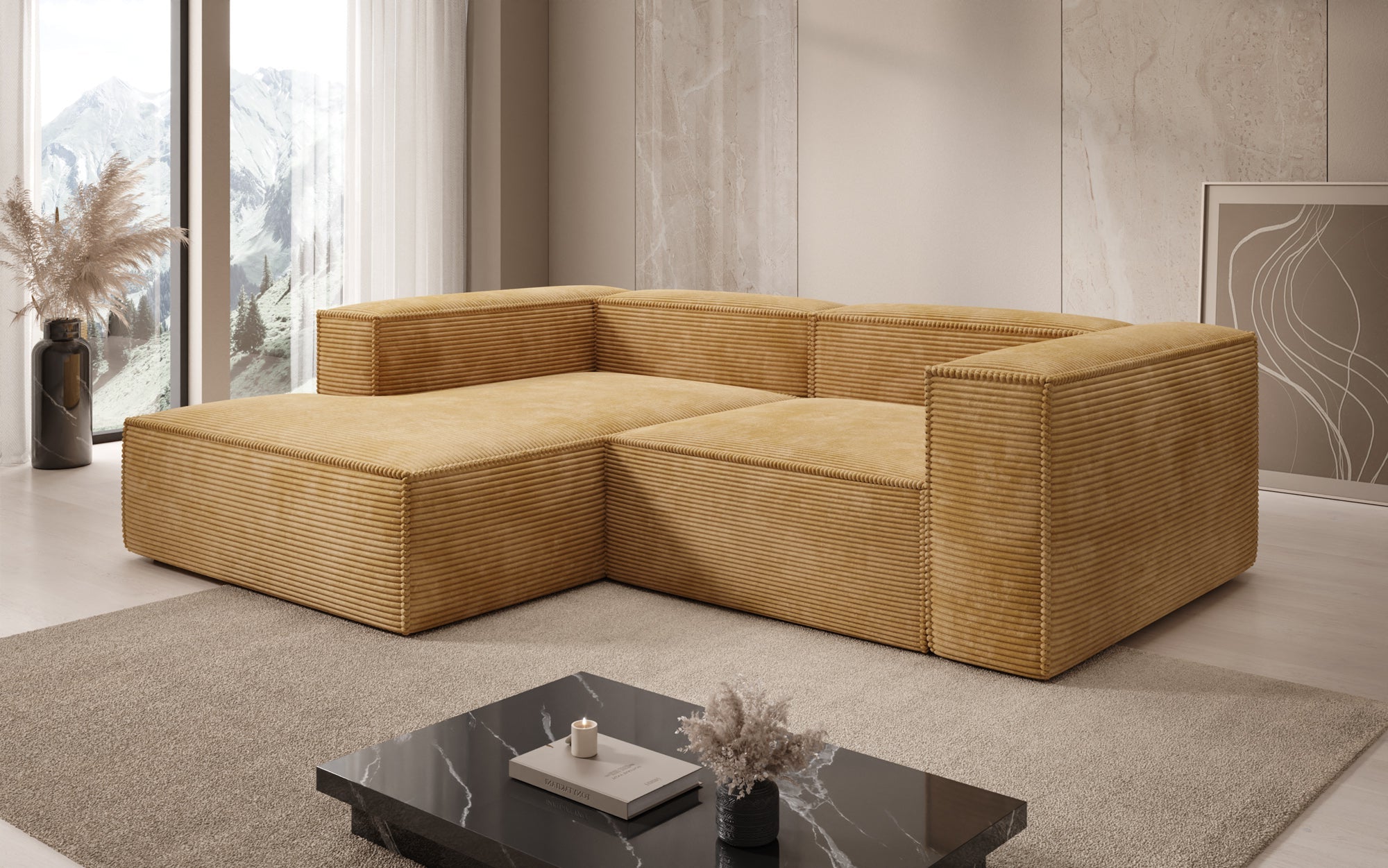 Designer Sofa Lesley L Mini in Ribstof