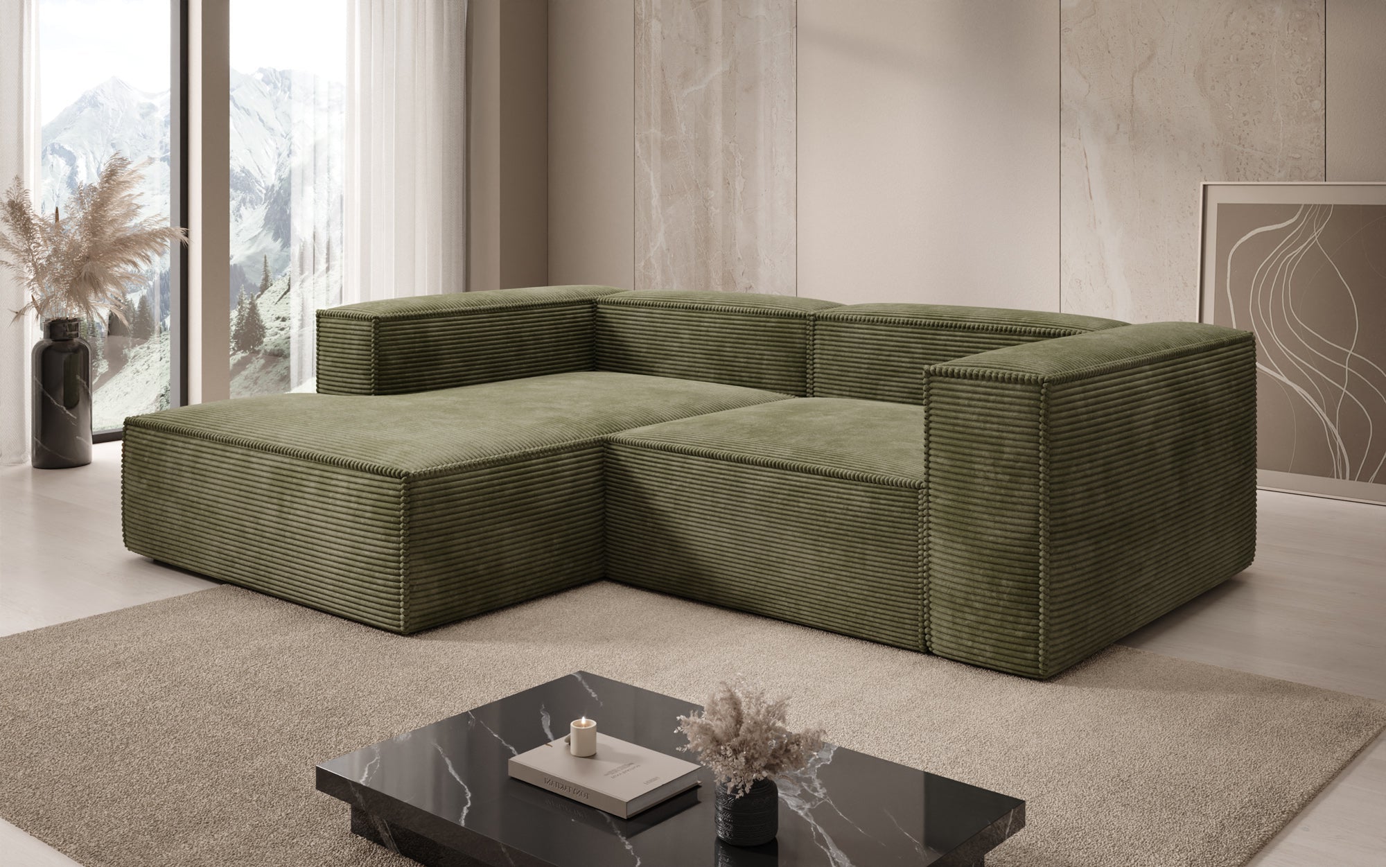 Designer Sofa Lesley L Mini in Ribstof
