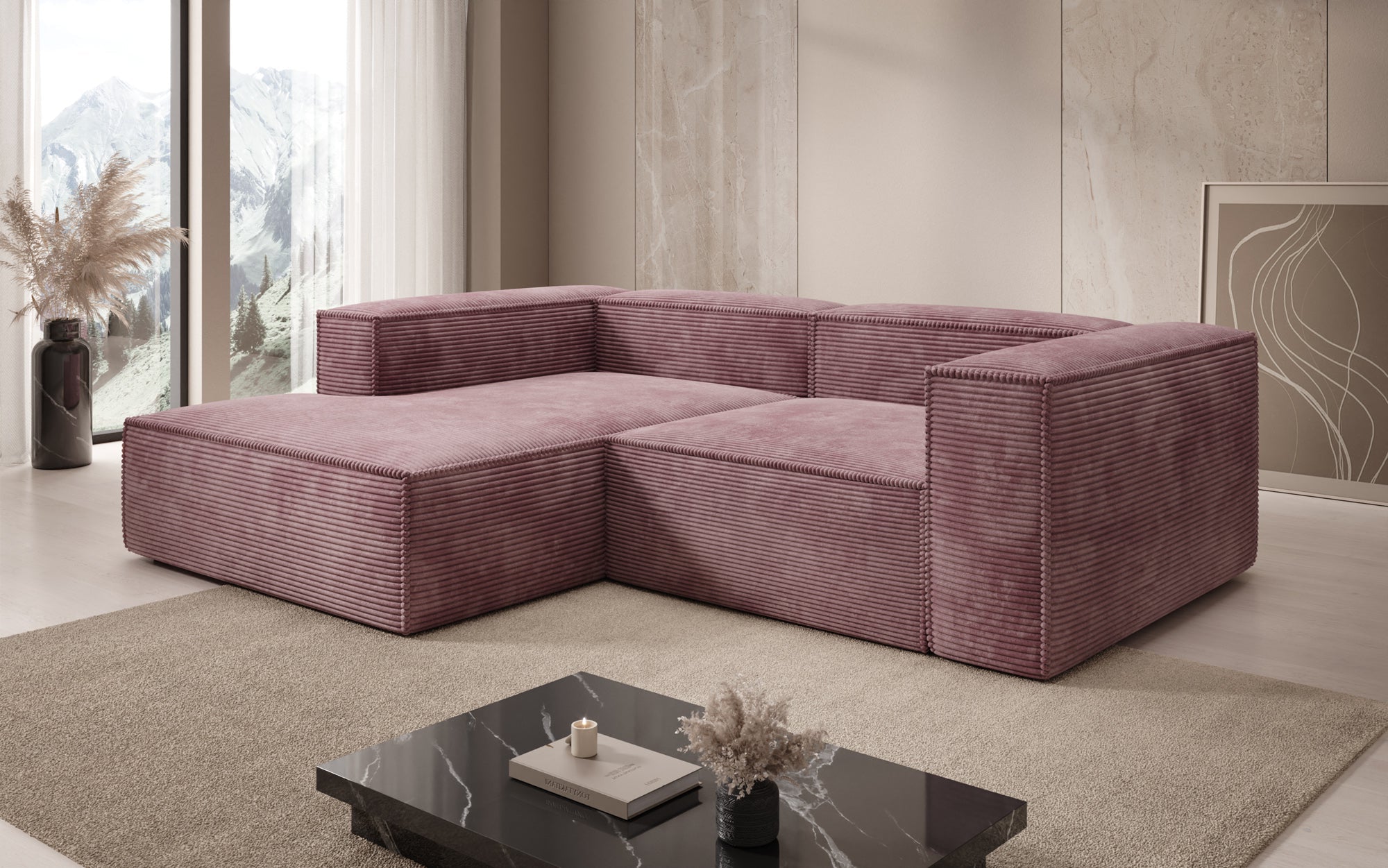 Designer Sofa Lesley L Mini in Ribstof