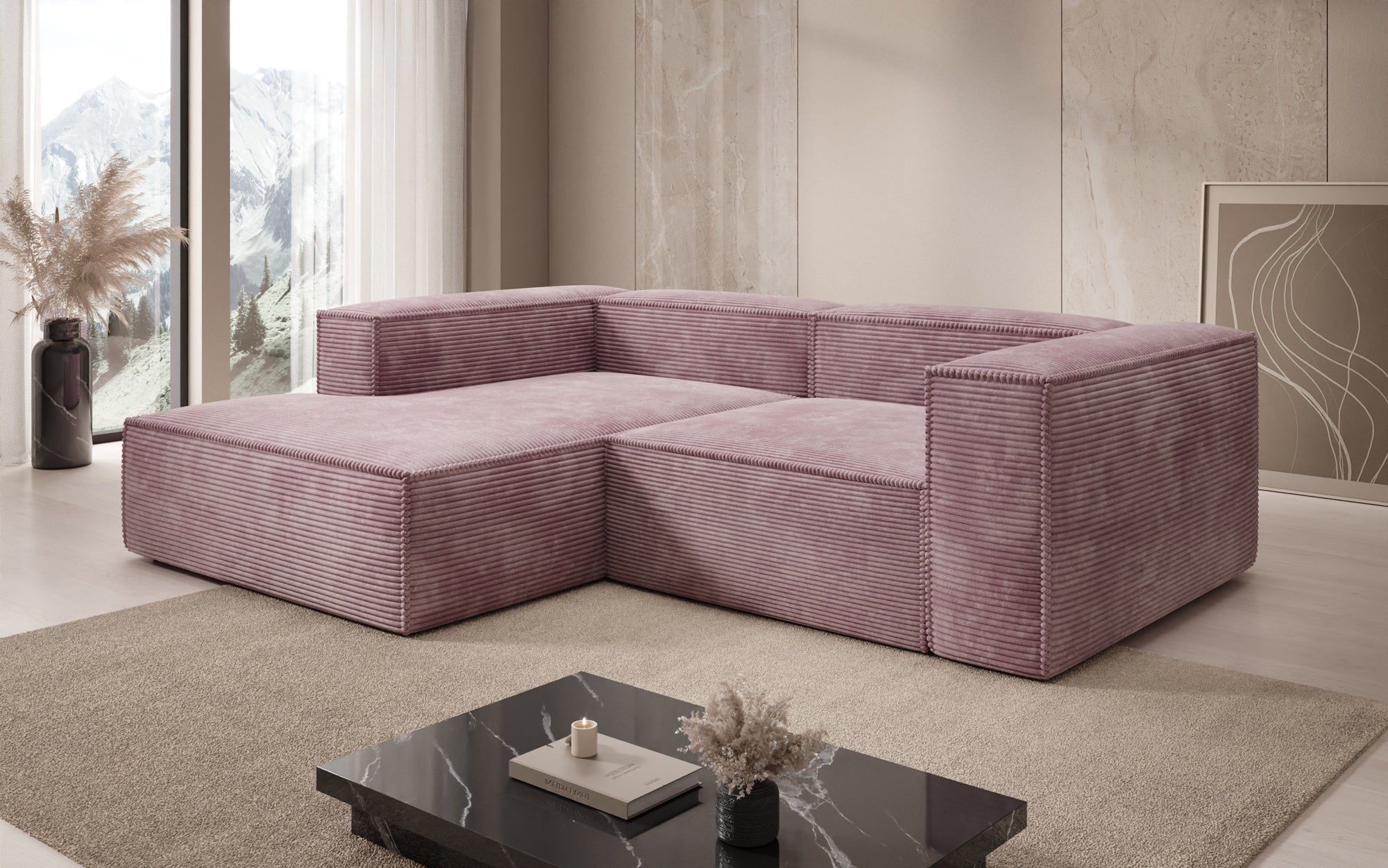 Designer Sofa Lesley L Mini in Ribstof