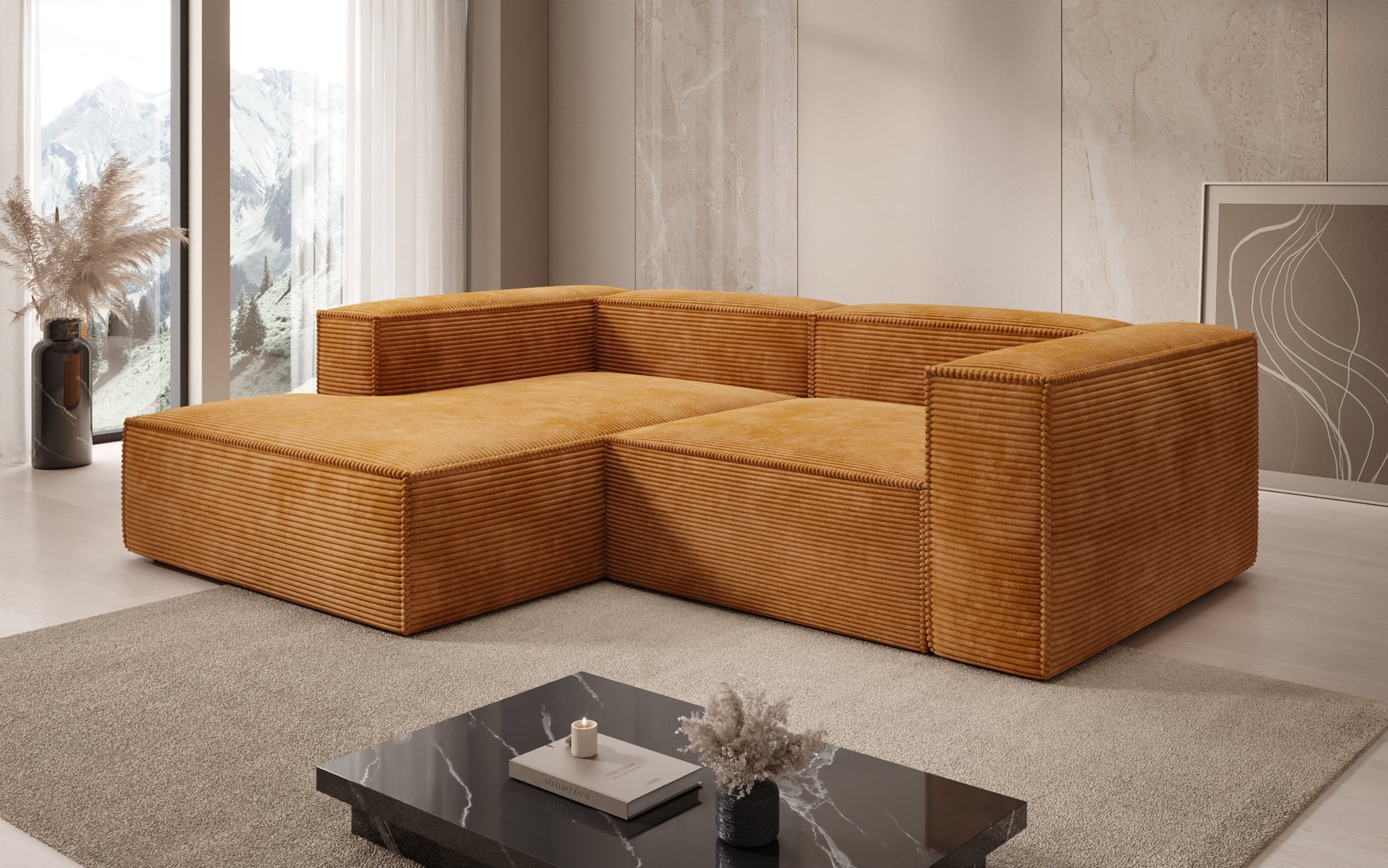 Designer Sofa Lesley L Mini in Ribstof