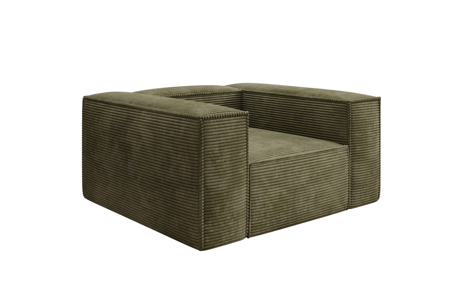 Designer Sofa-Sessel Lesley in Ribstof