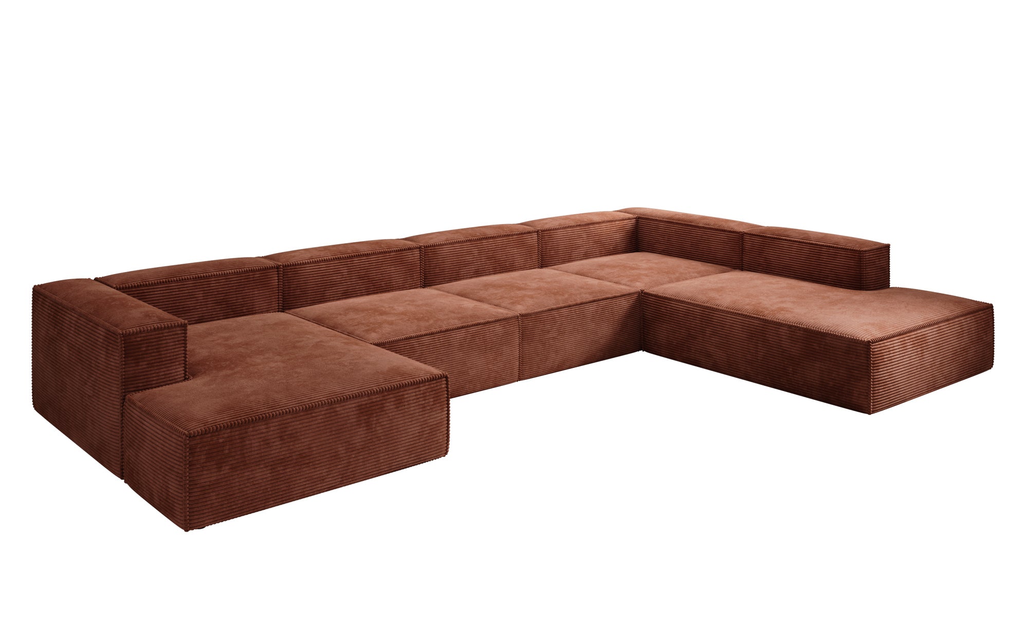 Designer Sofa Lesley U XXL in Ribstof