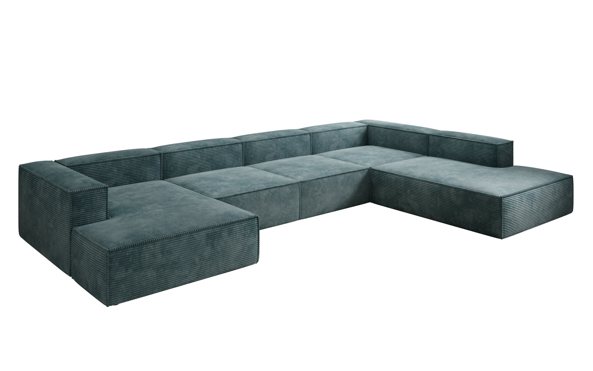 Designer Sofa Lesley U XXL in Ribstof