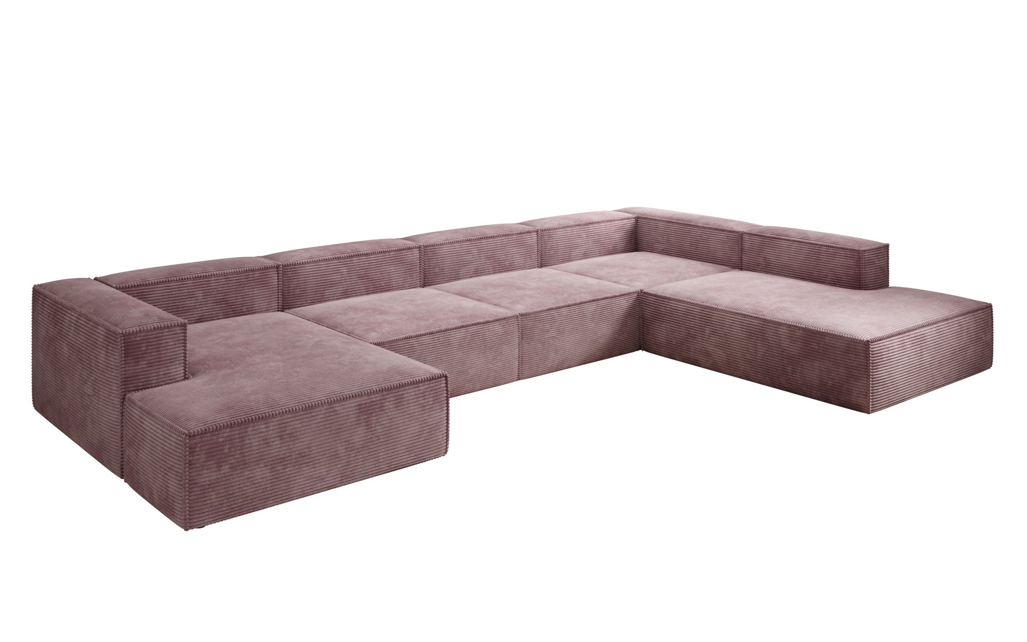 Designer Sofa Lesley U XXL in Ribstof