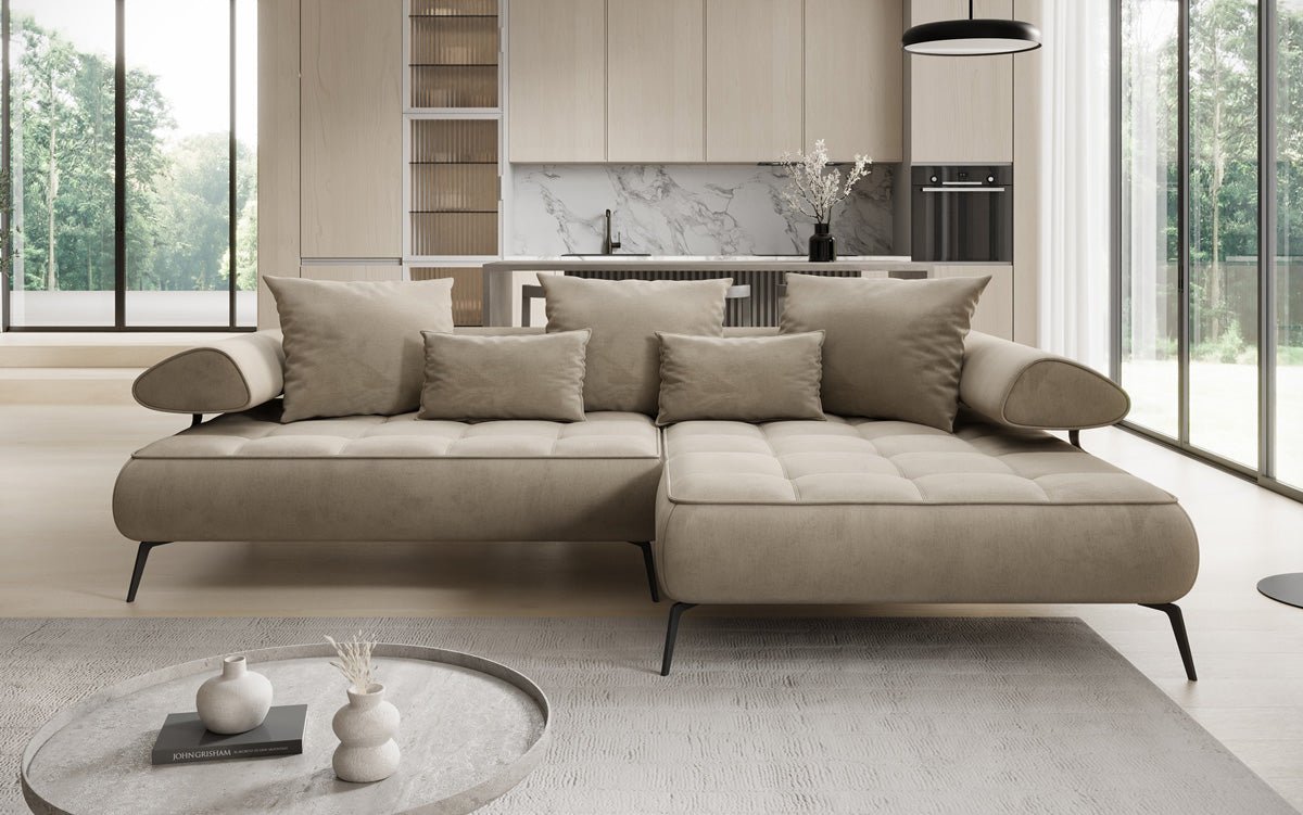 Designerbank Sydney L II Fluweel met elektrische slaapfunctie