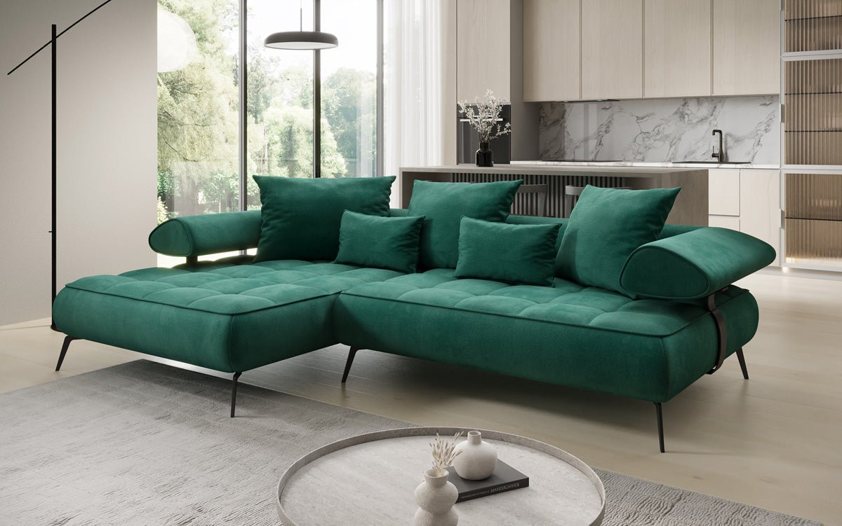 Designerbank Sydney L II Fluweel met elektrische slaapfunctie