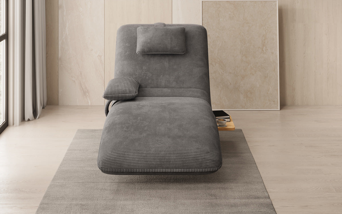 Designer Relax-ligstoel Velours Ribstof met draaifunctie en bijzettafel