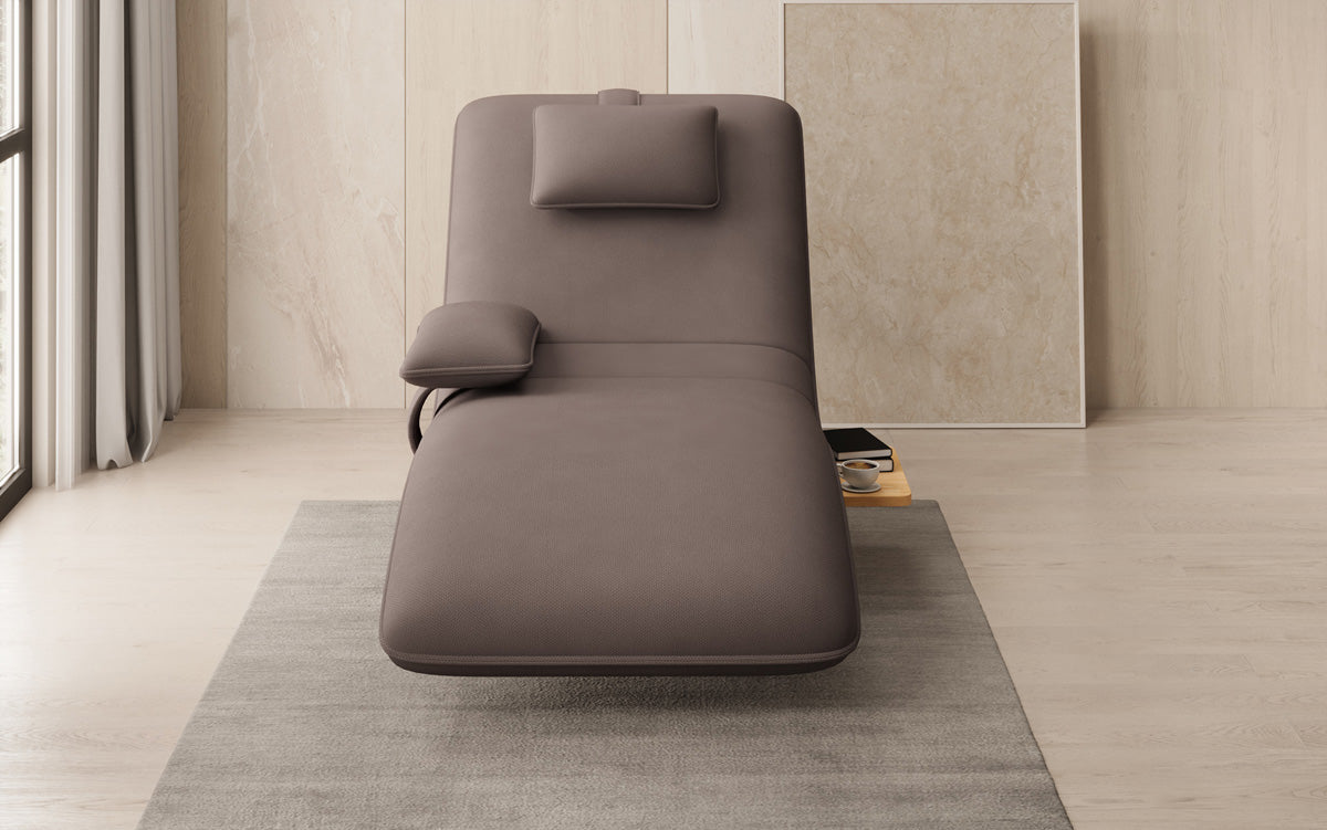 Designer relax-ligstoel velour stof met draaifunctie en bijzettafel