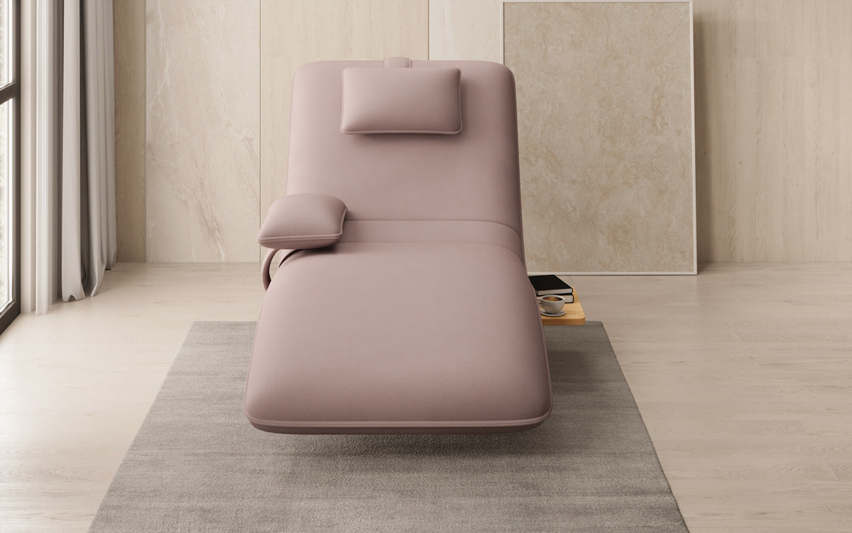 Designer relax-ligstoel velour stof met draaifunctie en bijzettafel