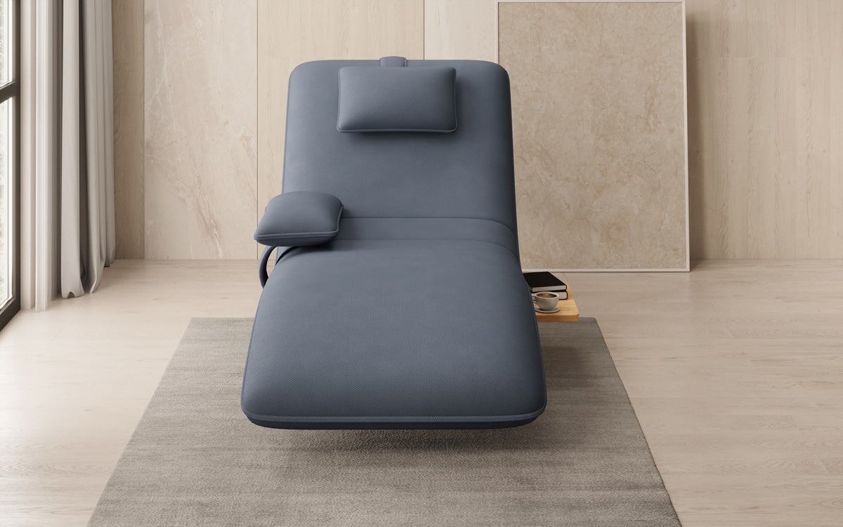 Designer relax-ligstoel velour stof met draaifunctie en bijzettafel