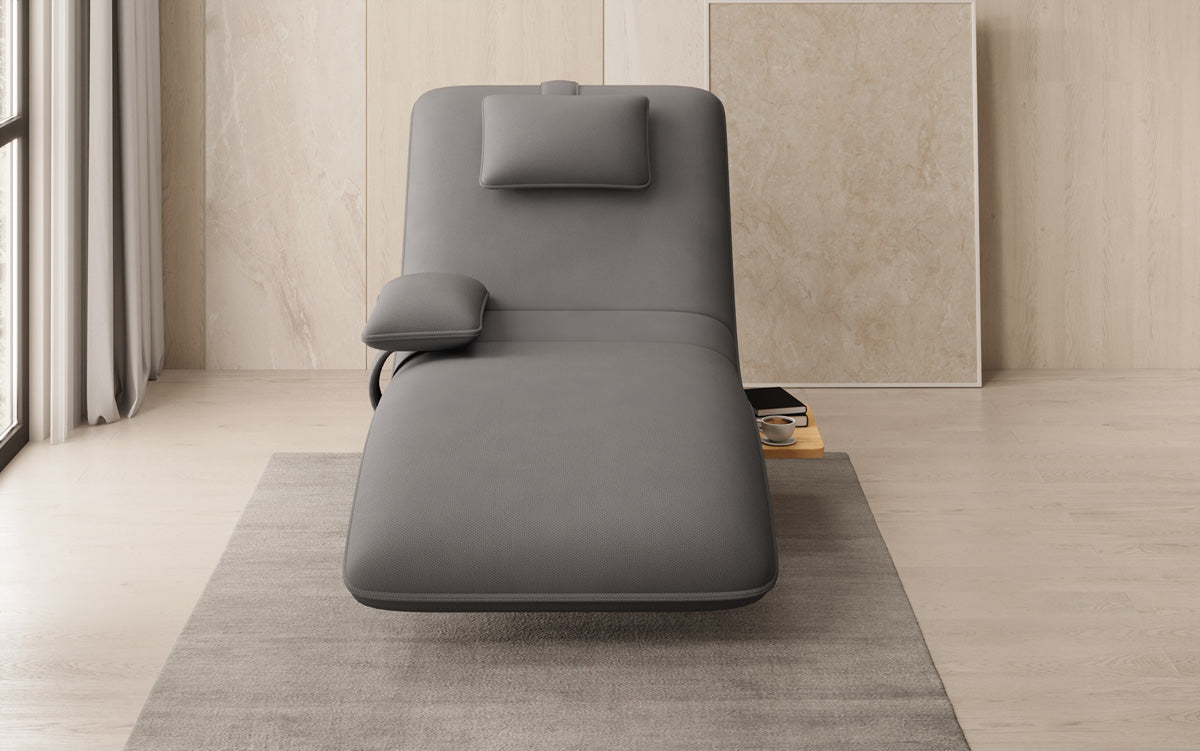 Designer relax-ligstoel velour stof met draaifunctie en bijzettafel