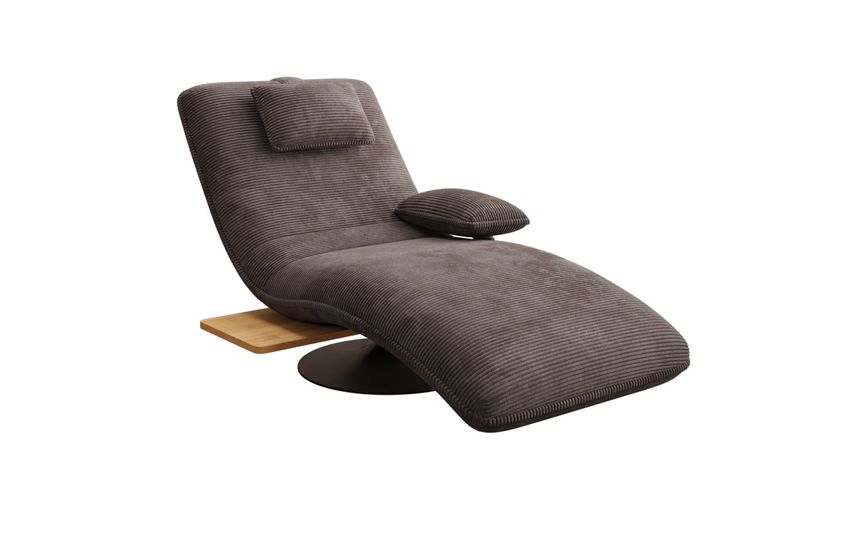 Designer Relax-ligstoel Velours Ribstof met draaifunctie en bijzettafel
