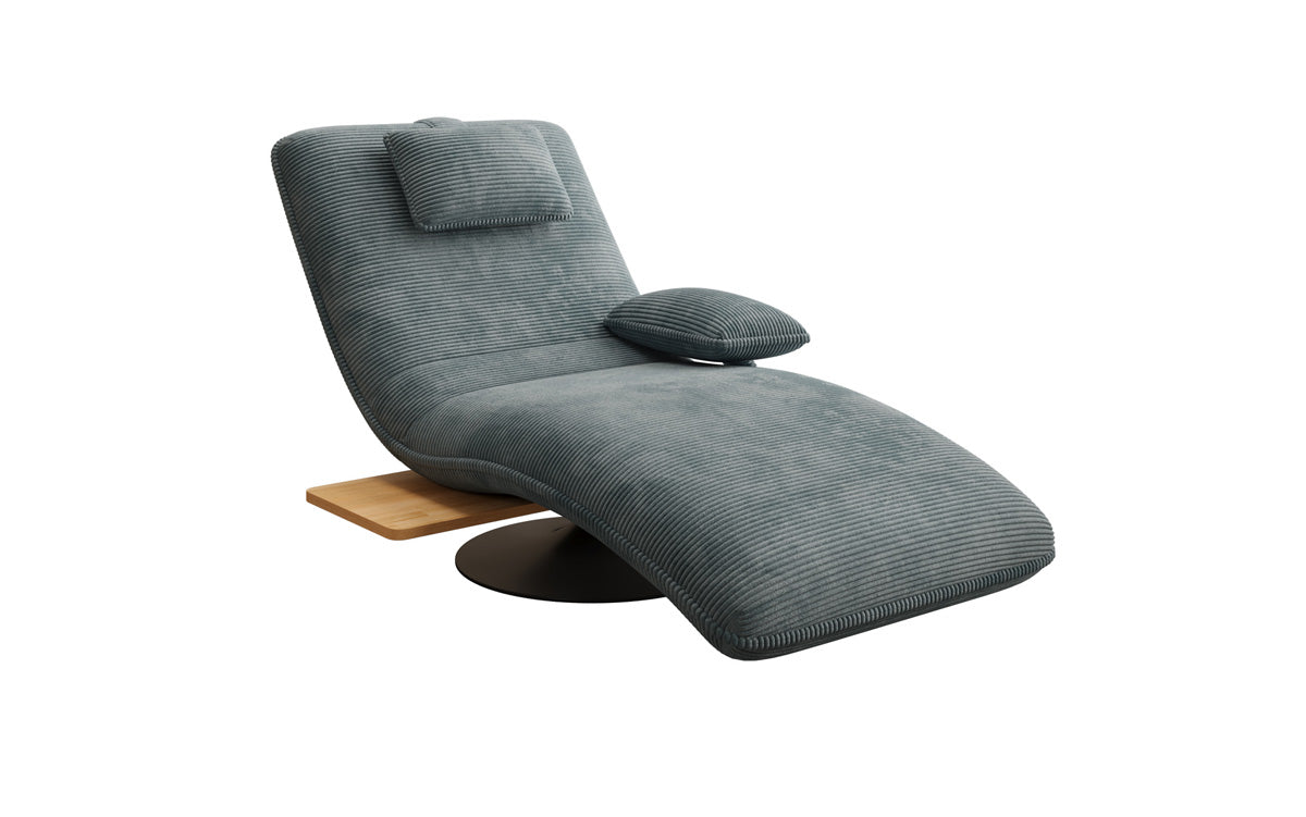Designer Relax-ligstoel Velours Ribstof met draaifunctie en bijzettafel