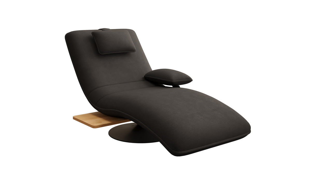 Designer relax-ligstoel velour stof met draaifunctie en bijzettafel
