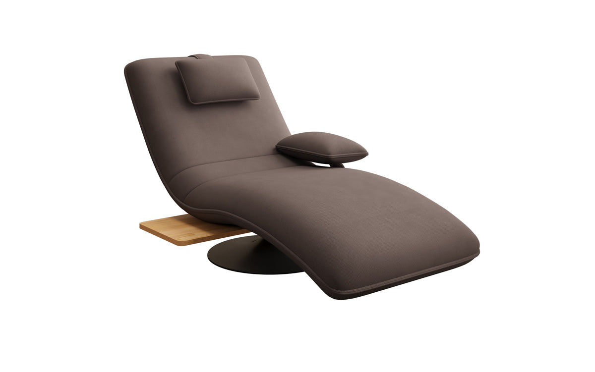 Designer relax-ligstoel velour stof met draaifunctie en bijzettafel