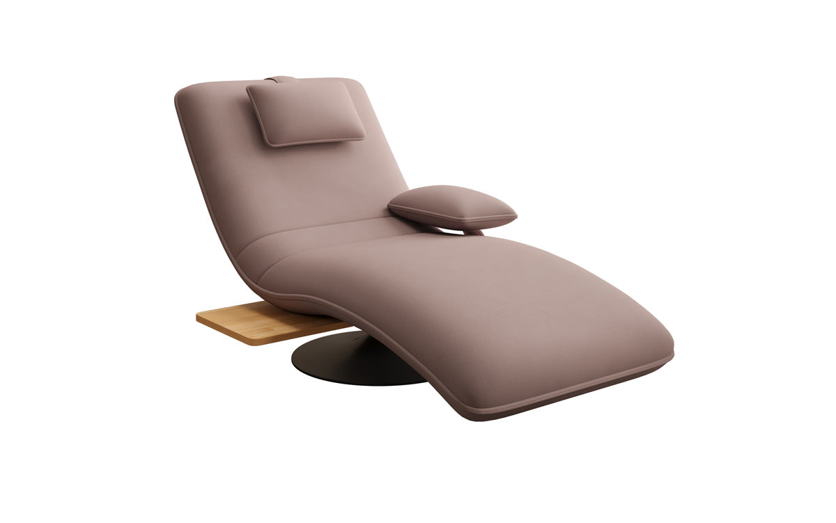 Designer relax-ligstoel velour stof met draaifunctie en bijzettafel
