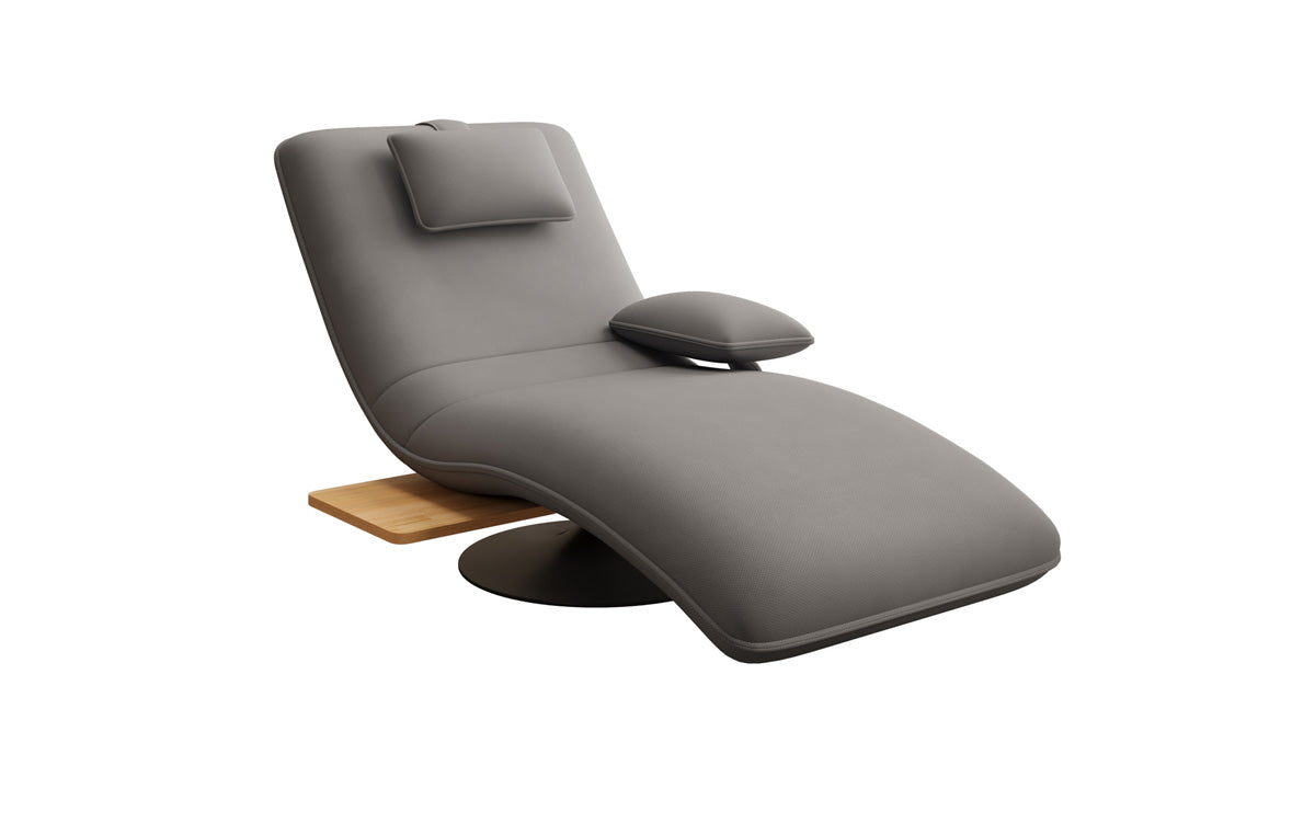 Designer relax-ligstoel velour stof met draaifunctie en bijzettafel