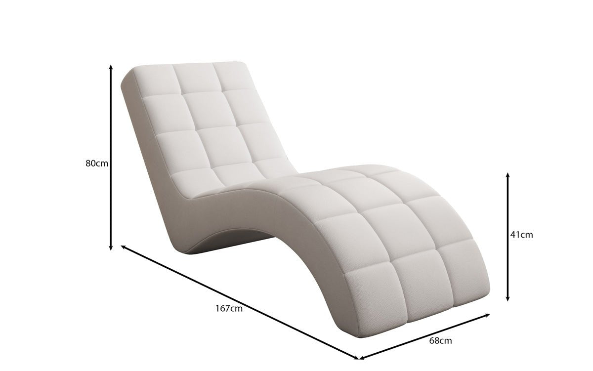 Designer Relax-ligstoel Nela in Echtleer