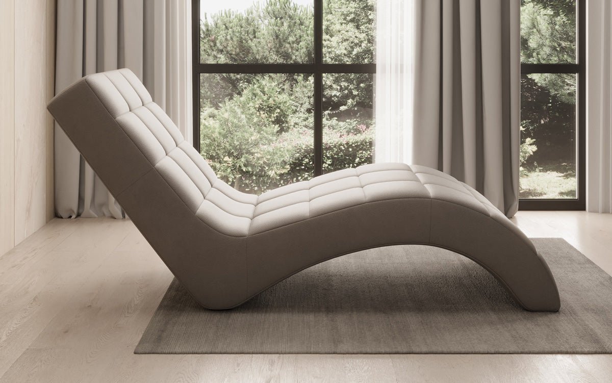 Designer Relax-ligstoel Nela in Echtleer