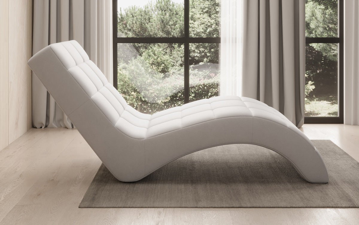 Designer Relax-ligstoel Nela in Echtleer