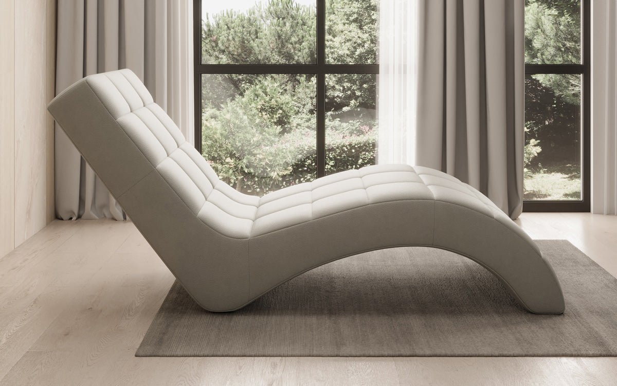 Designer Relax-ligstoel Nela in Echtleer