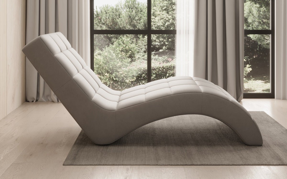 Designer Relax-ligstoel Nela in Echtleer