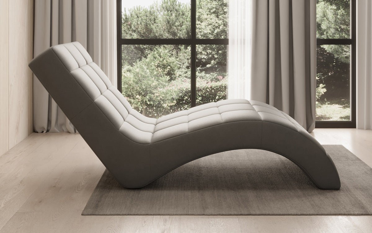 Designer Relax-ligstoel Nela in Echtleer